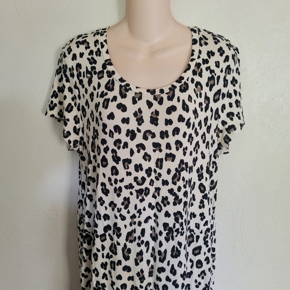 Time and Tru Leopard Brown Print Bodycon Maternity Dress Size Women Maternity L - Picture 5 of 12